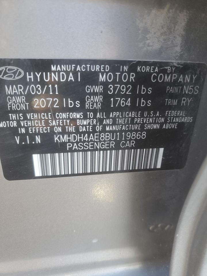 2011 Hyundai Elantra Gls VIN: KMHDH4AE8BU119868 Lot: 78932014