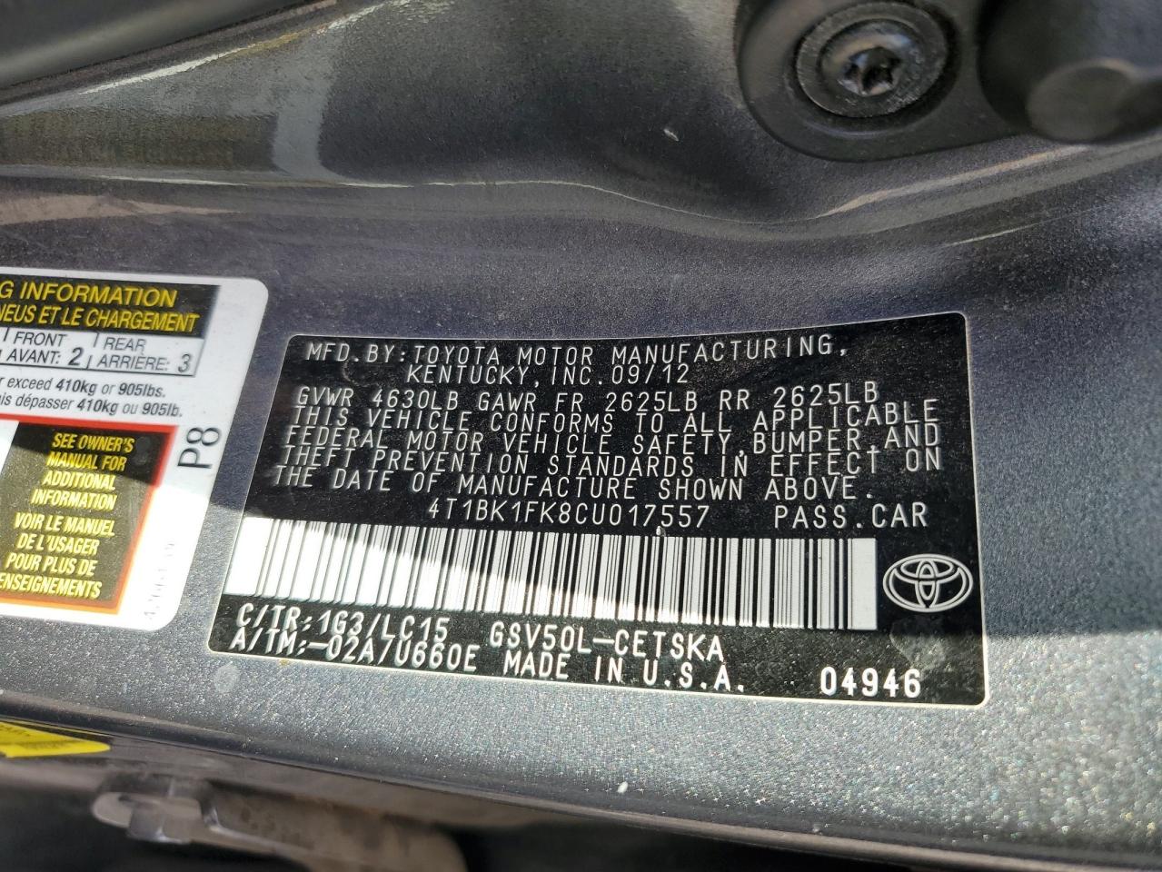 2012 Toyota Camry - Image 13