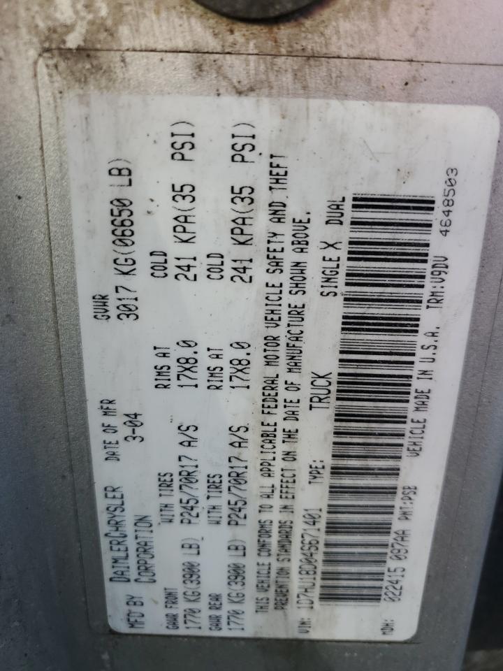 2004 Dodge Ram 1500 St VIN: 1D7HU18D04S671401 Lot: 79906424