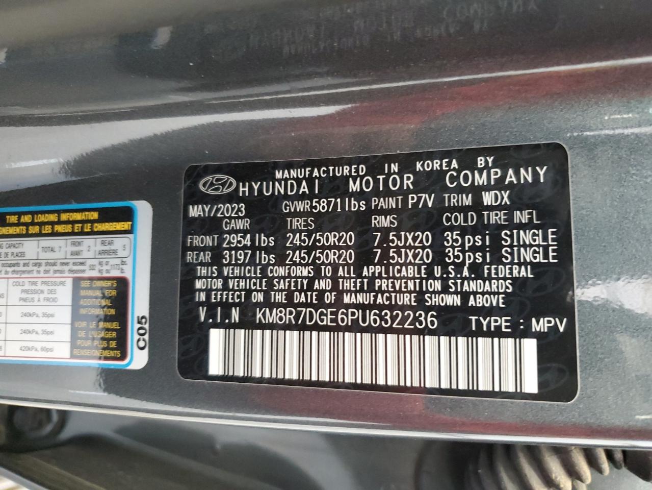 KM8R7DGE6PU632236 2023 HYUNDAI PALISADE - Image 13