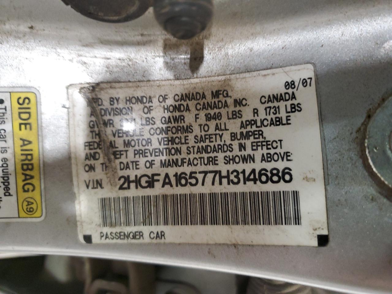 2007 Honda Civic - Image 12