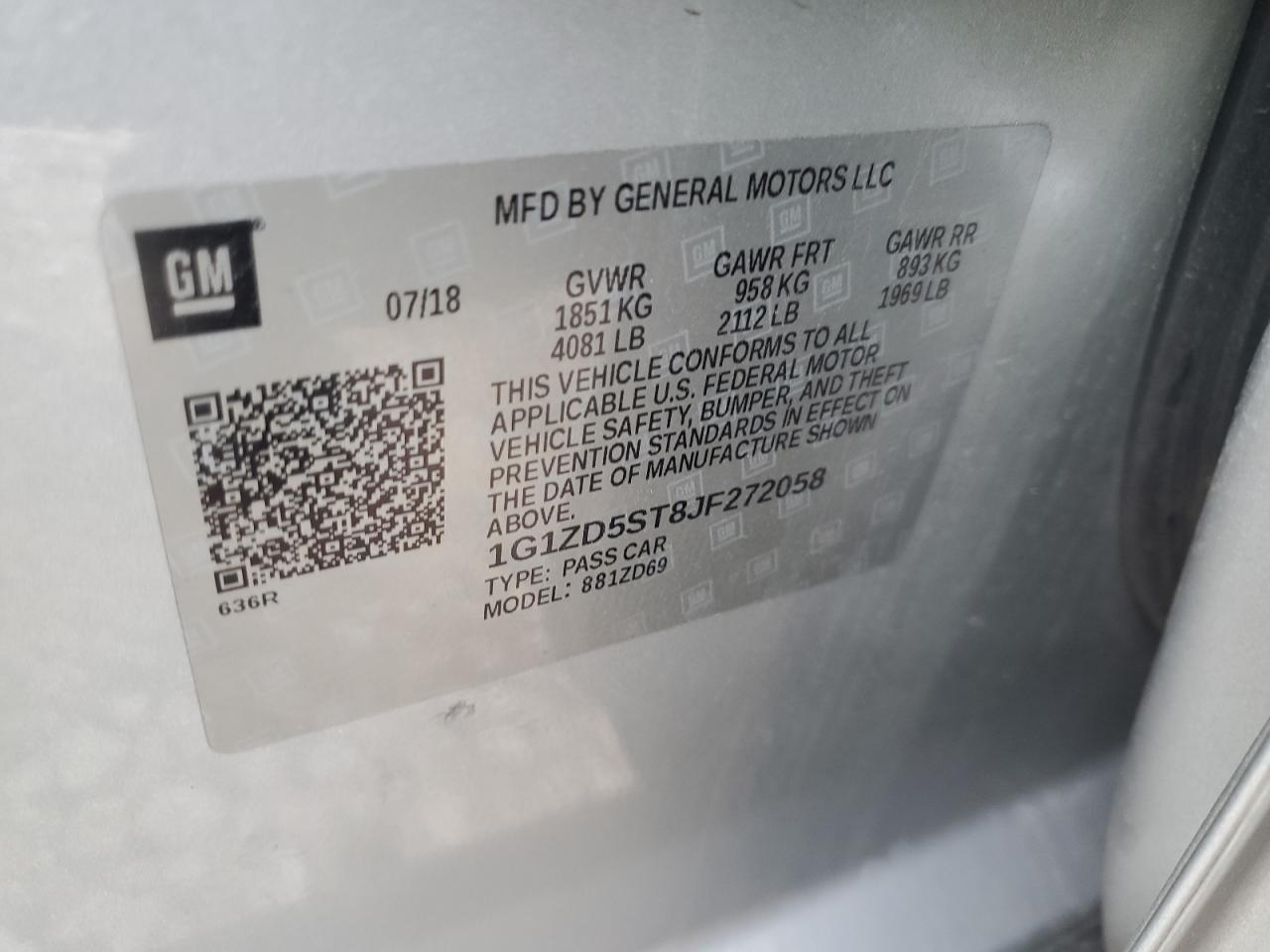 1G1ZD5ST8JF272058 2018 CHEVROLET MALIBU - Image 14