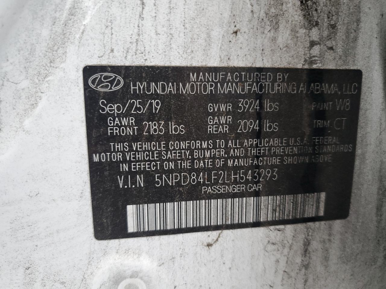 2020 Hyundai Elantra Sel VIN: 5NPD84LF2LH543293 Lot: 81558604