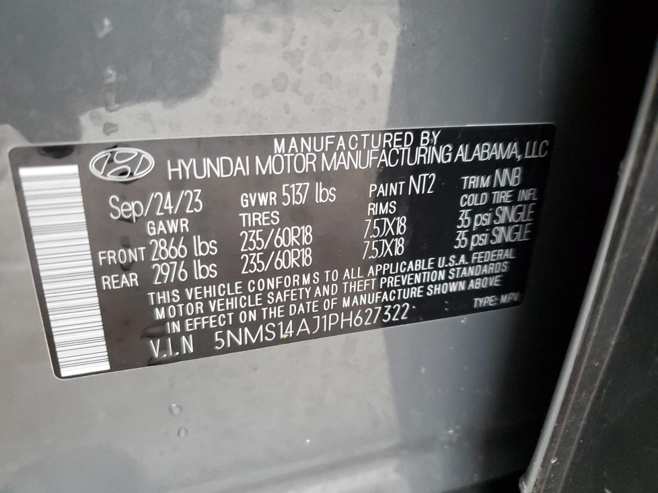 2023 Hyundai Santa Fe Se VIN: 5NMS14AJ1PH627322 Lot: 81582104