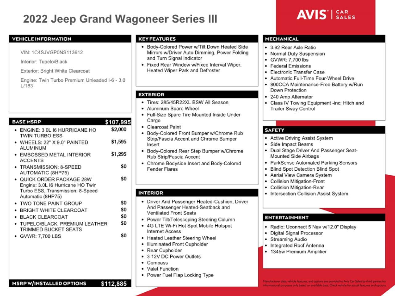 VIN 1C4SJVGP0NS113612 2022 JEEP GRAND WAGO no.13