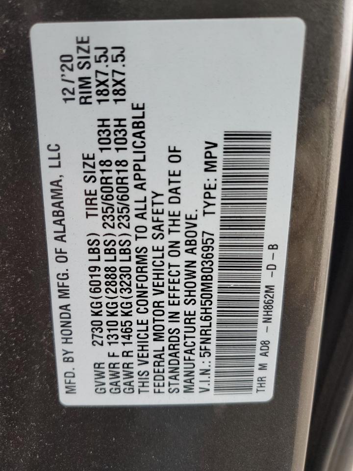 5FNRL6H50MB036957 2021 HONDA ODYSSEY - Image 14