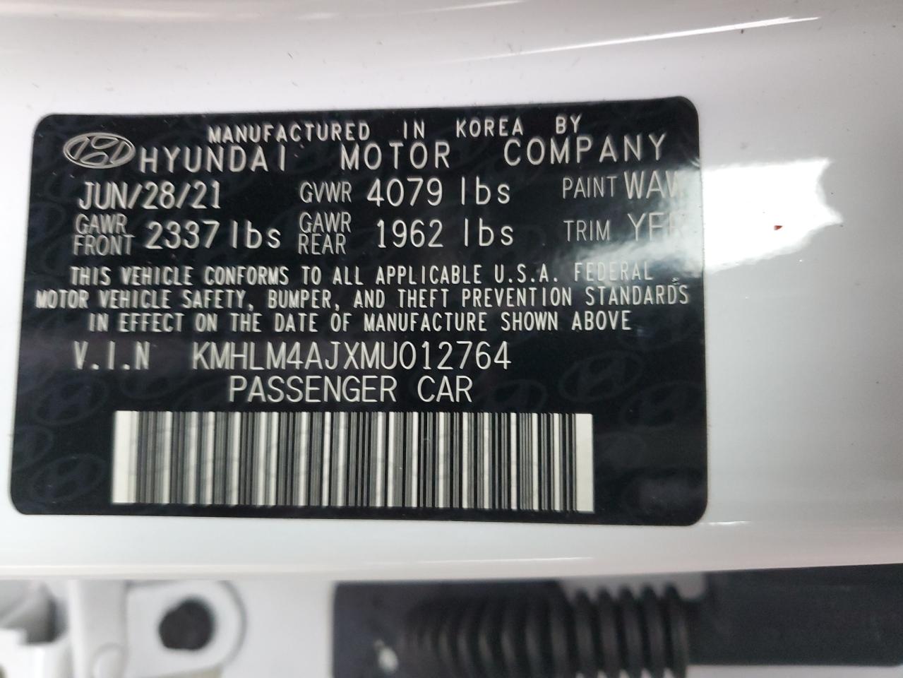 KMHLM4AJXMU012764 2021 HYUNDAI ELANTRA - Image 13