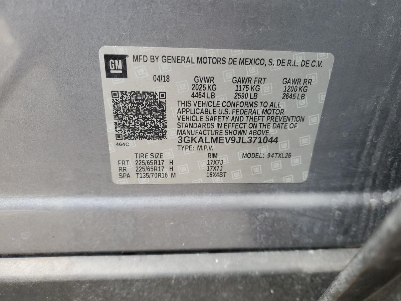 VIN 3GKALMEV9JL371044 2018 GMC TERRAIN no.13