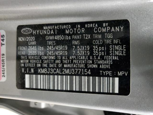 KM8J3CAL2MU377154 Hyundai Tucson LIM 14