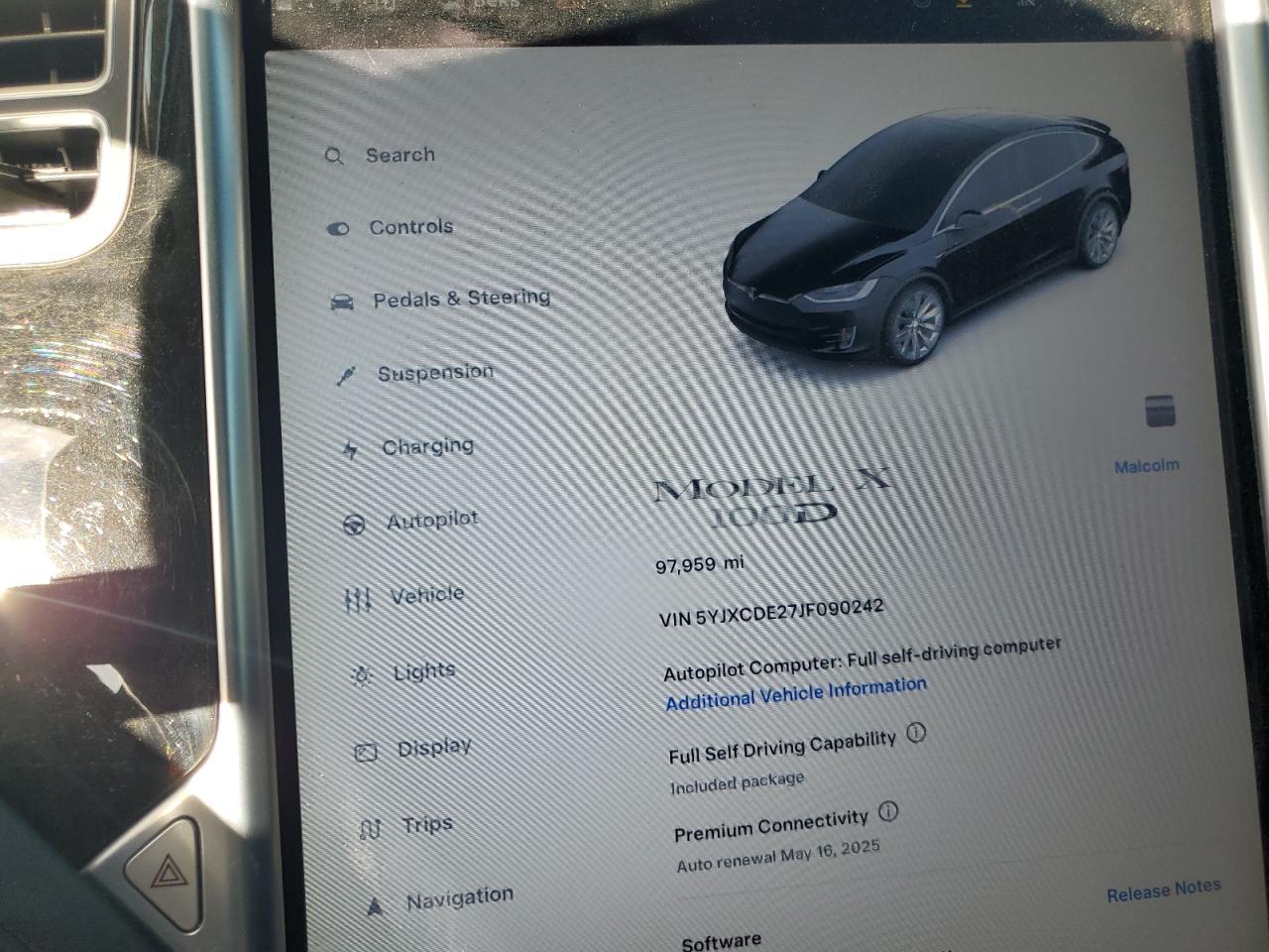 VIN 5YJXCDE27JF090242 2018 TESLA MODEL X no.9