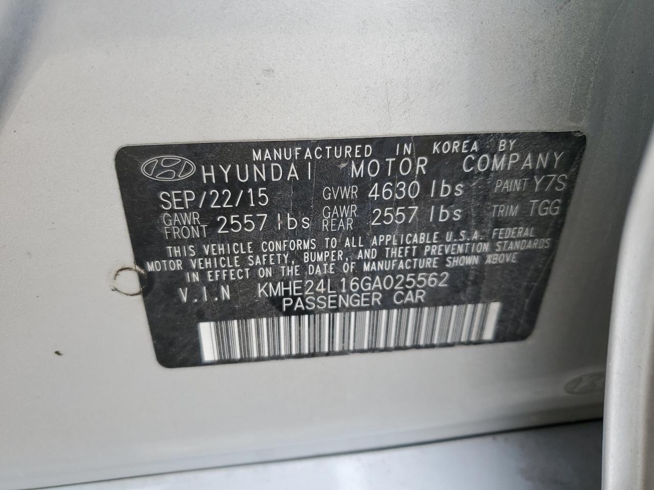 KMHE24L16GA025562 2016 HYUNDAI SONATA - Image 12