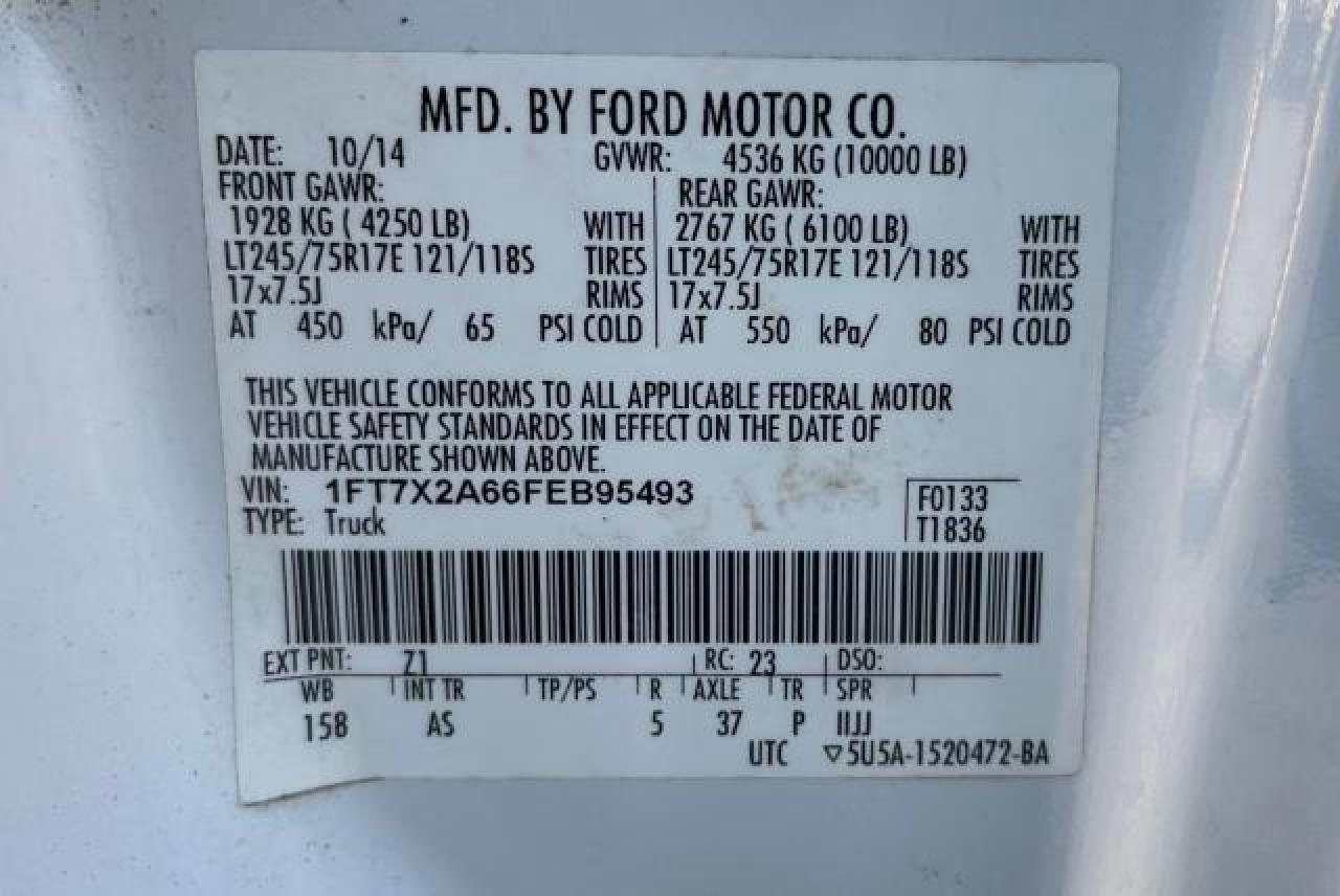 2015 Ford F250 Super Duty VIN: 1FT7X2A66FEB95493 Lot: 79146744