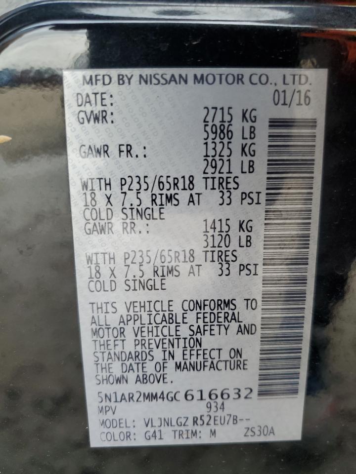 VIN 5N1AR2MM4GC616632 2016 NISSAN PATHFINDER no.14