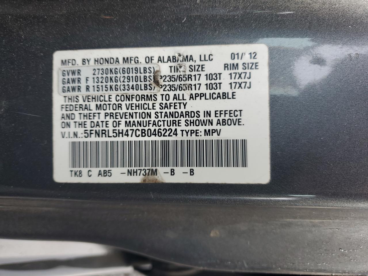 2012 Honda Odyssey - Image 13