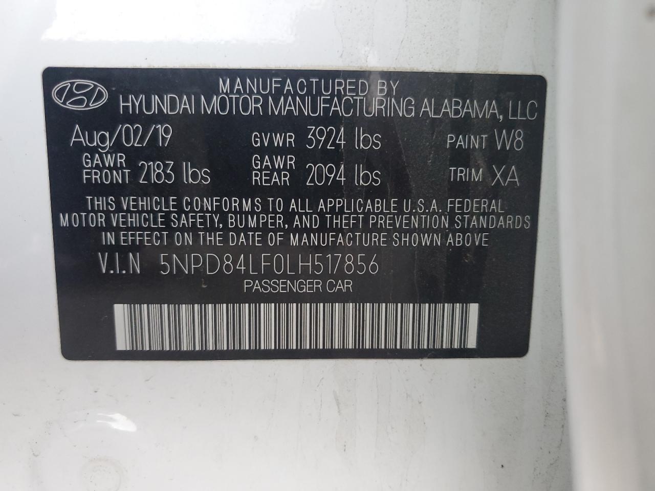 VIN 5NPD84LF0LH517856 2020 HYUNDAI ELANTRA no.13