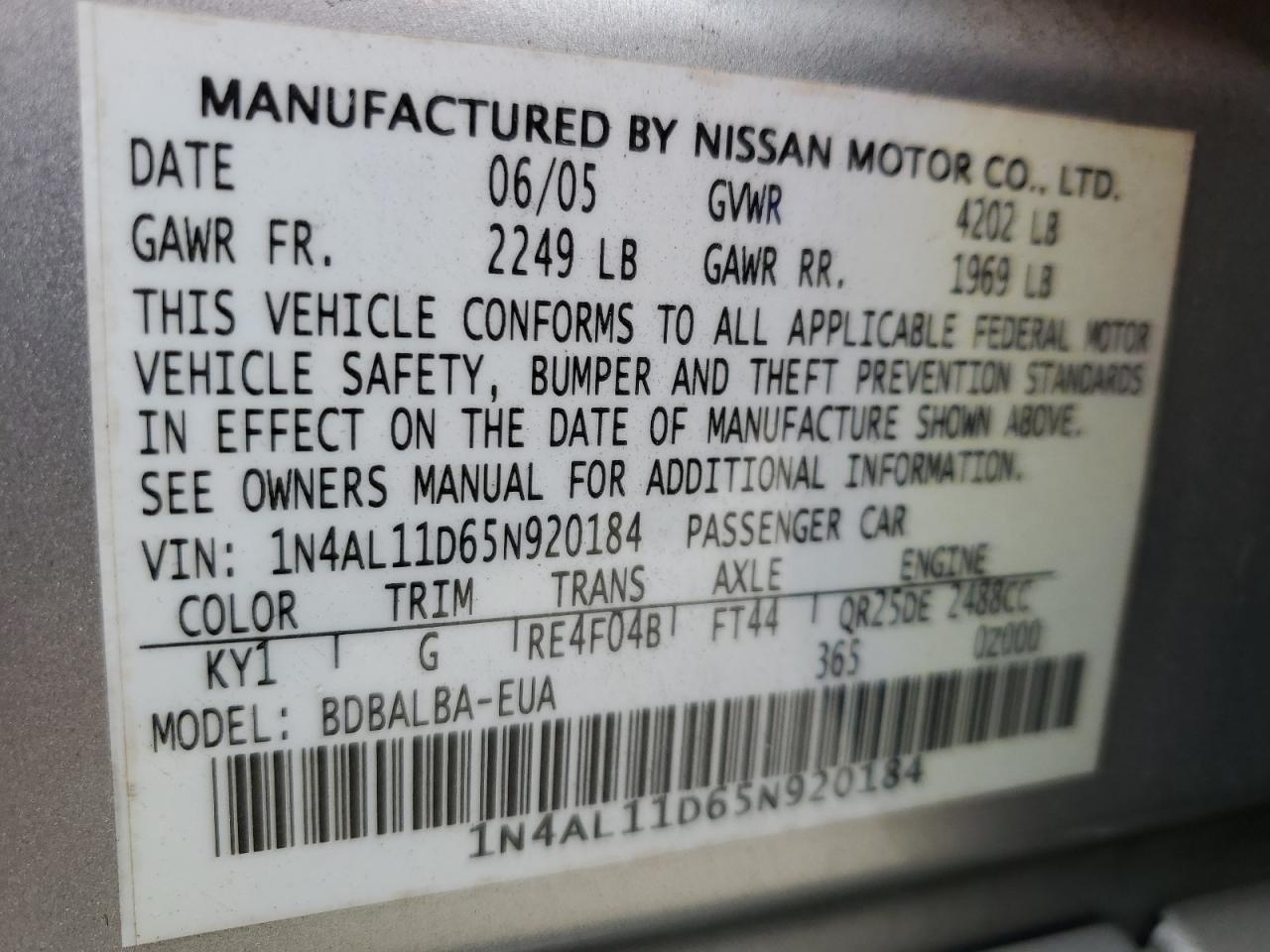 2005 Nissan Altima - Image 13