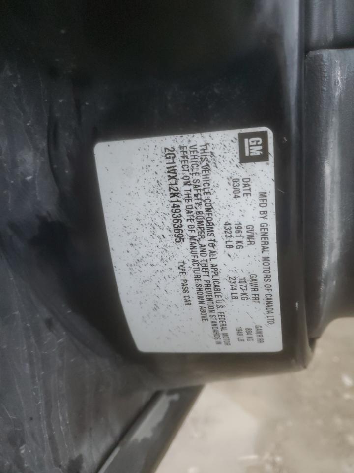 2004 Chevrolet Monte Carlo Ss VIN: 2G1WX12K149363695 Lot: 80506814