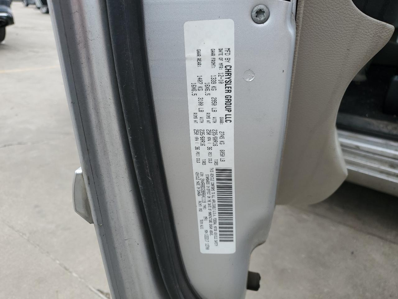 2011 Chrysler Town & Country Touring L VIN: 2A4RR8DG9BR641119 Lot: 78692854