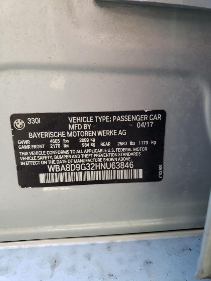 2017 BMW 330 Xi VIN: WBA8D9G32HNU63846 Lot: 82653704