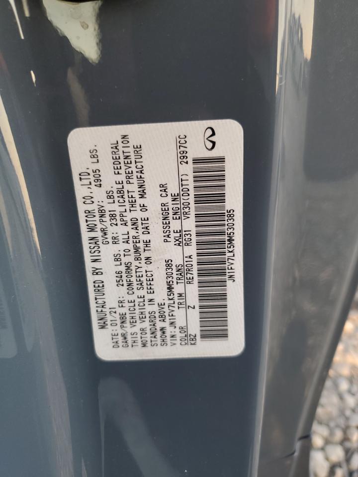 2021 Infiniti Q60 Red Sport 400 VIN: JN1FV7LK5MM530385 Lot: 78004984