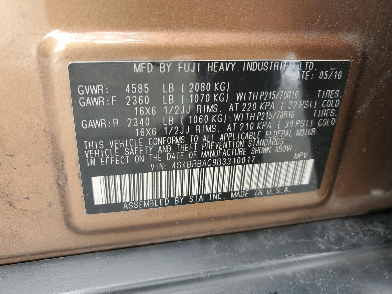 2011 Subaru Outback - Image 16