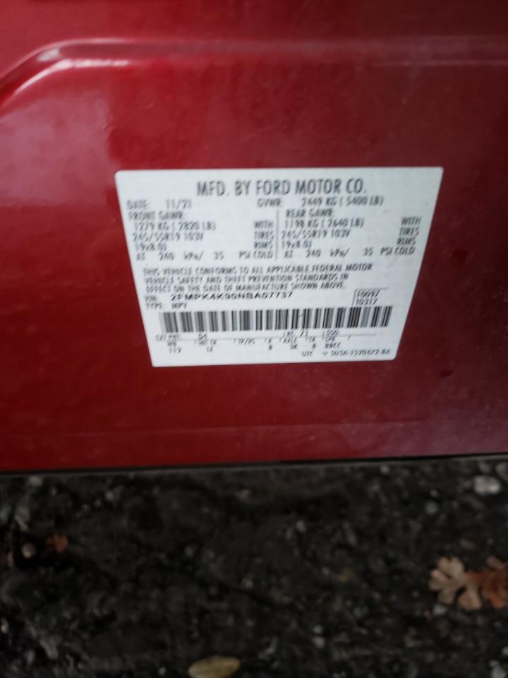 VIN 2FMPK4K90NBA07737 2022 FORD EDGE no.14