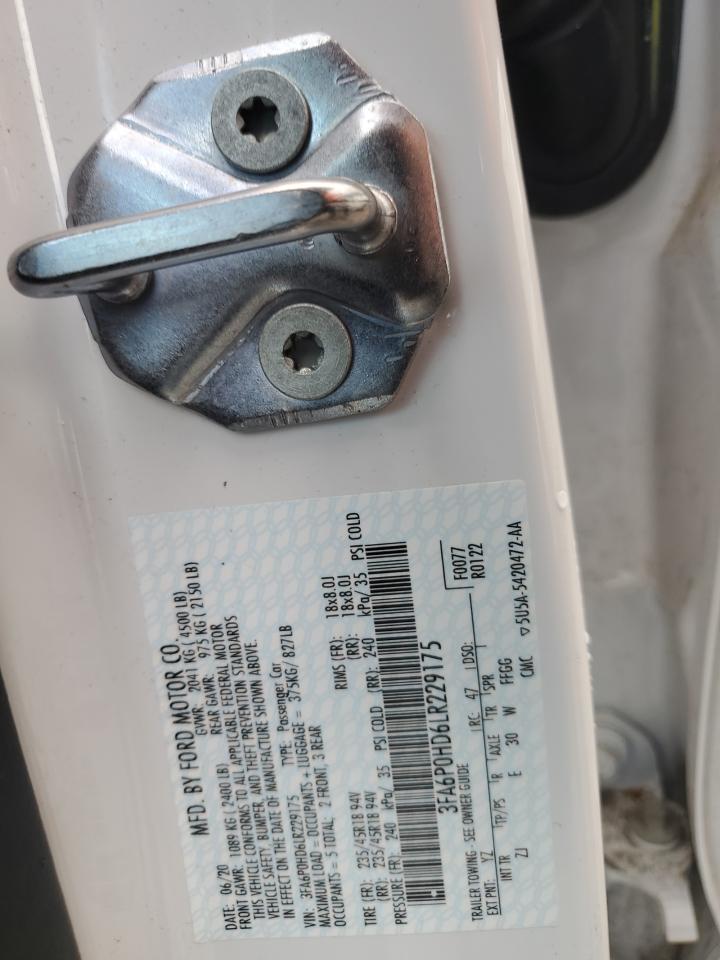 2020 Ford Fusion Se VIN: 3FA6P0HD6LR229175 Lot: 80643584