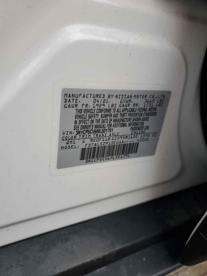 2021 Nissan Kicks Sv VIN: 3N1CP5CV6ML501791 Lot: 77956844