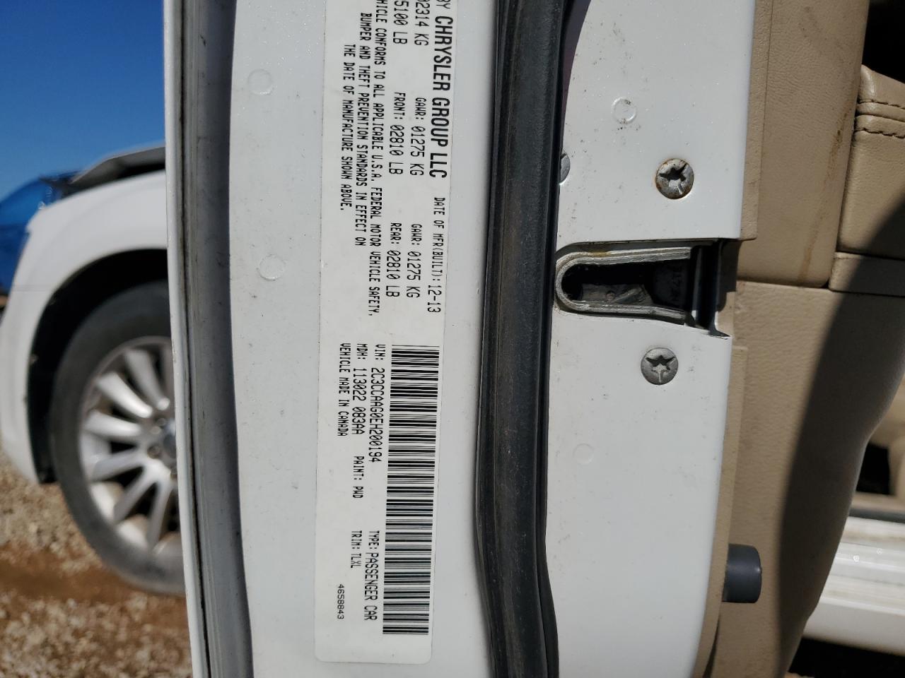 2014 Chrysler 300 VIN: 2C3CCAAG0EH200194 Lot: 80296924