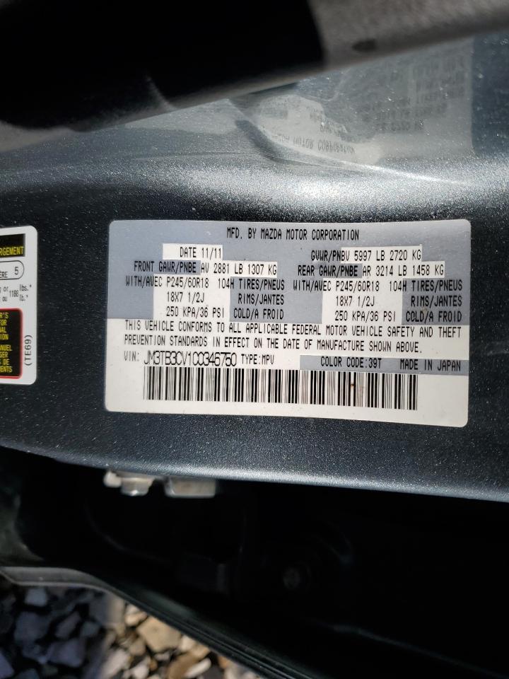 2012 Mazda Cx-9 VIN: JM3TB3CV1C0346750 Lot: 80033304