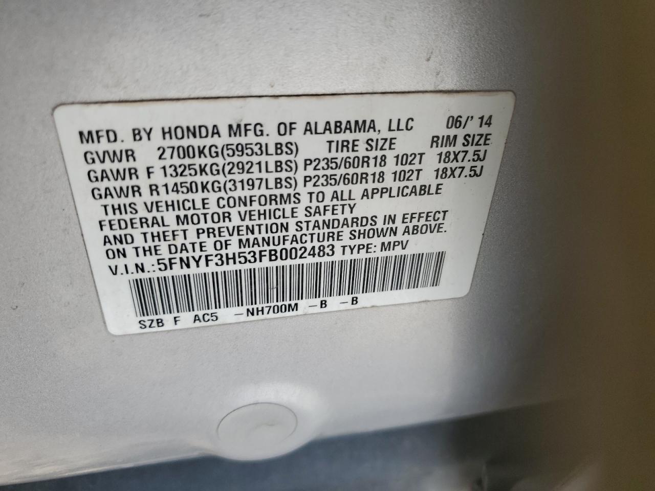 2015 Honda Pilot - Image 13