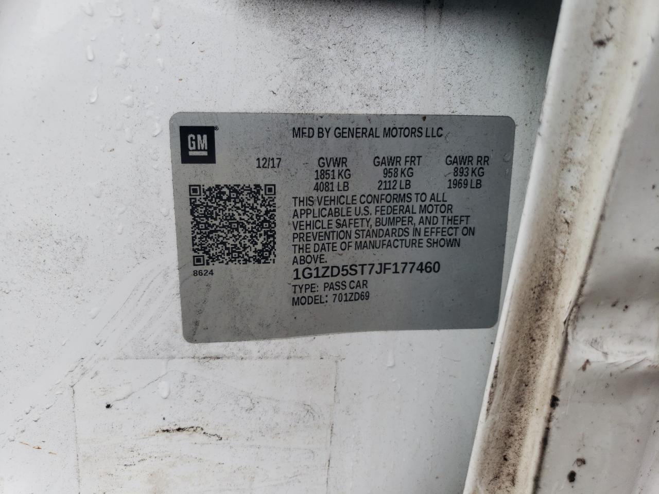 1G1ZD5ST7JF177460 2018 CHEVROLET MALIBU - Image 12