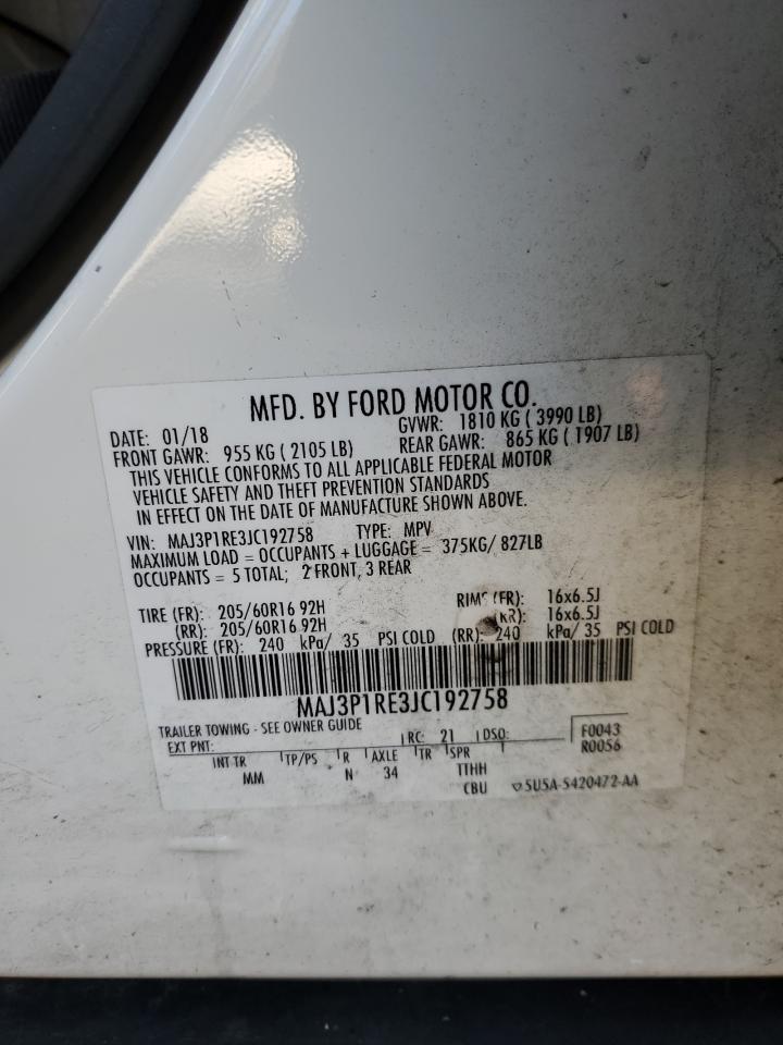 2018 Ford Ecosport S VIN: MAJ3P1RE3JC192758 Lot: 82526124