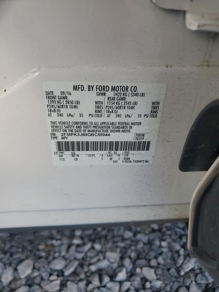 VIN 2FMPK3J89GBC55944 2016 FORD EDGE no.13