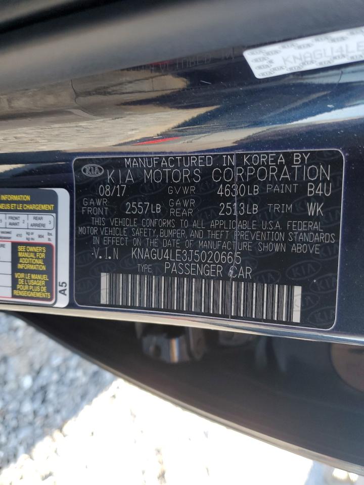 2018 Kia Optima Hybrid VIN: KNAGU4LE3J5020665 Lot: 81344804