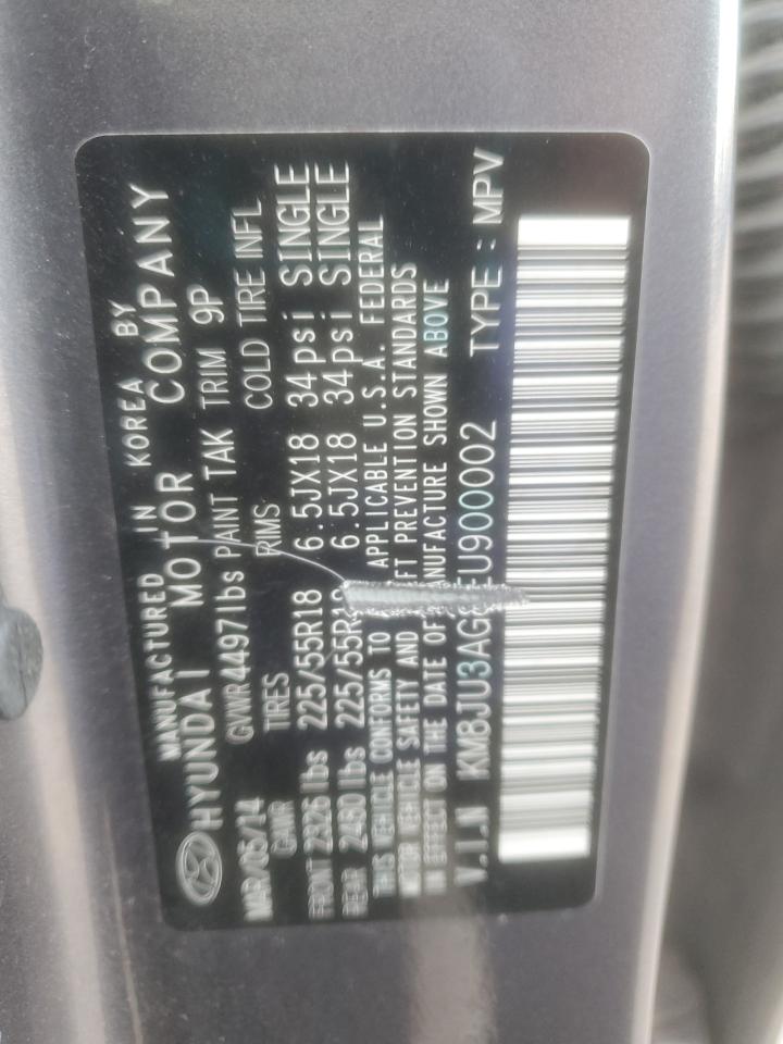 2014 Hyundai Tucson Gls VIN: KM8JU3AG8EU900002 Lot: 92379325