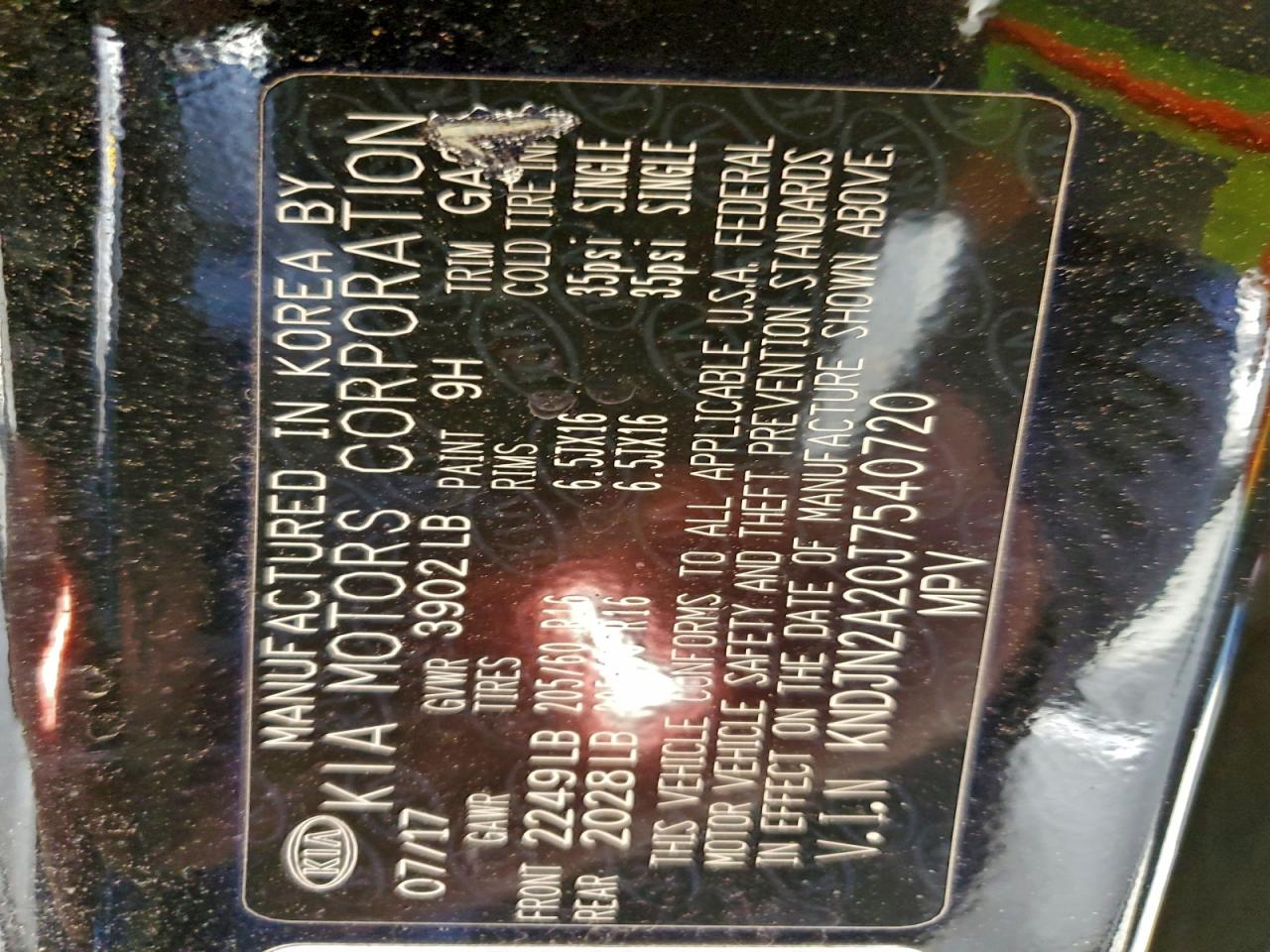 2018 Kia Soul VIN: KNDJN2A20J7540720 Lot: 94104015