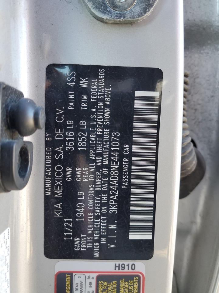 2022 Kia Rio Lx VIN: 3KPA24AD8NE441073 Lot: 91790945