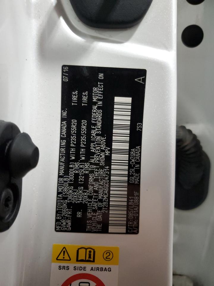 2016 Lexus Rx 350 Base VIN: 2T2BZMCA6GC047314 Lot: 93457075