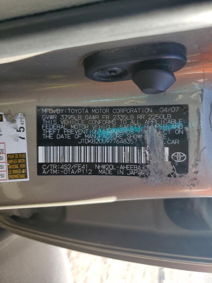 2007 Toyota Prius VIN: JTDKB20U977648357 Lot: 91641005