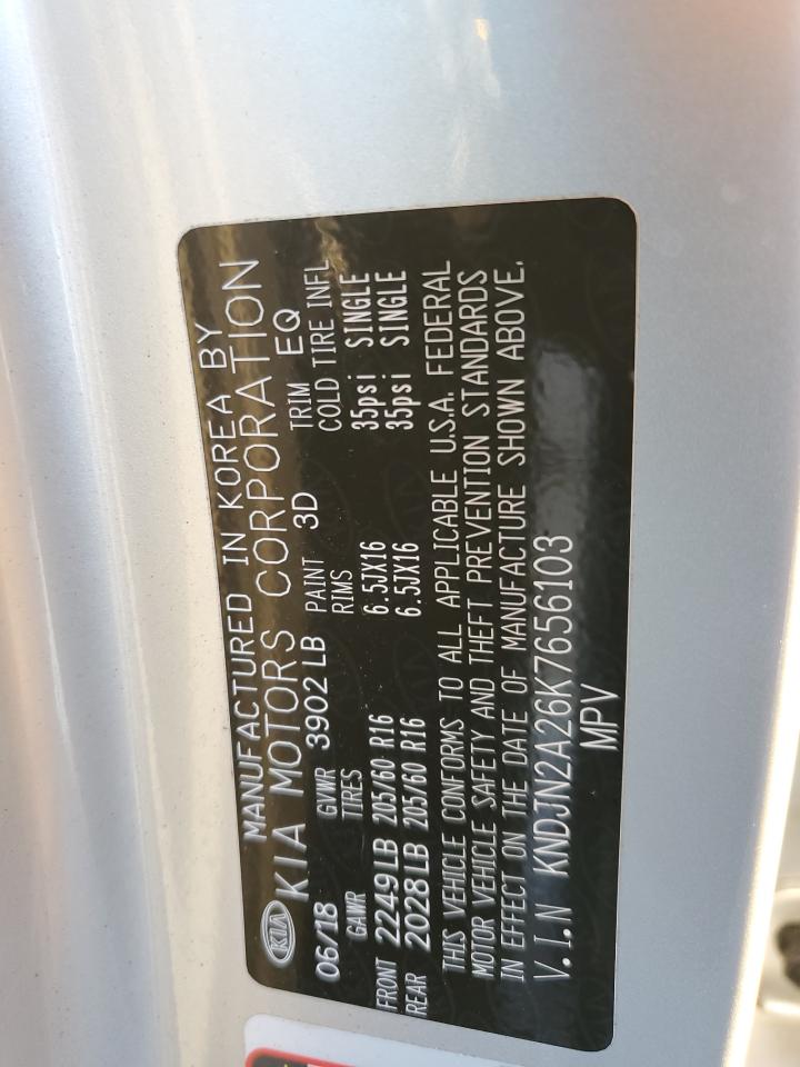 2019 Kia Soul VIN: KNDJN2A26K7656103 Lot: 93979875