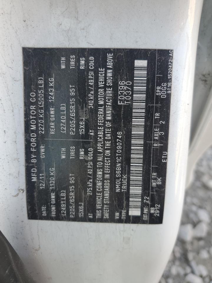 2012 Ford Transit Connect Xlt VIN: NM0LS6BN1CT090746 Lot: 91874955