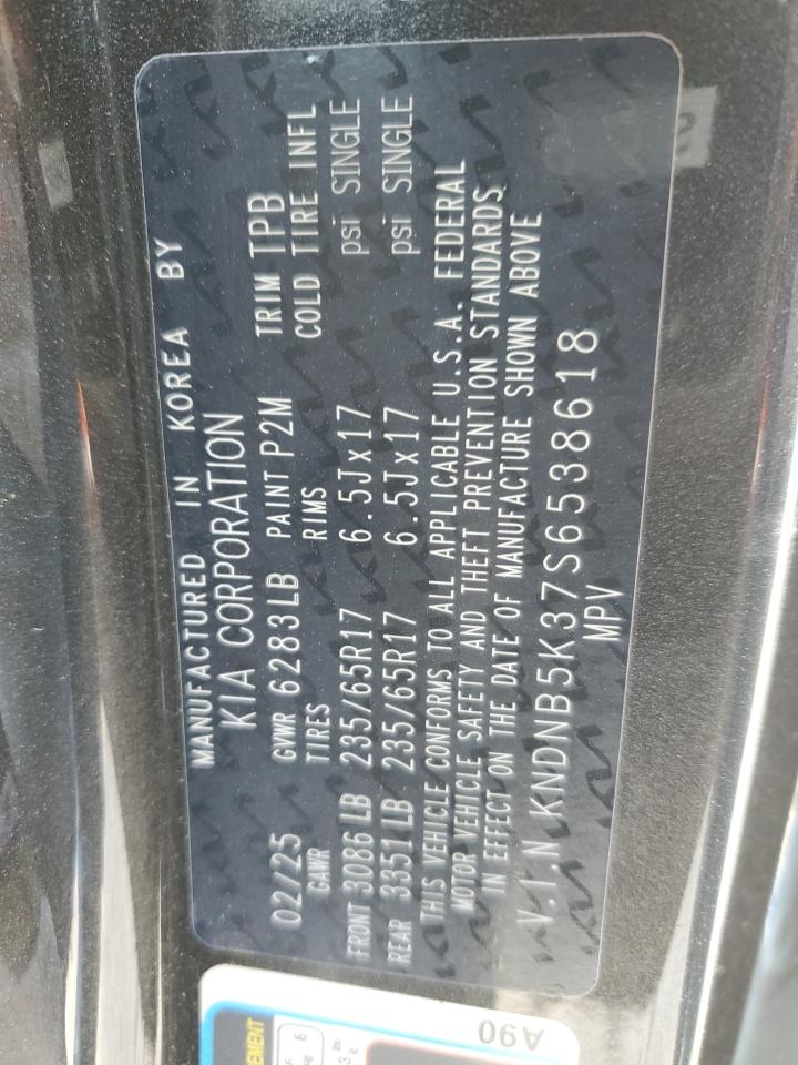 2025 Kia Carnival Lx VIN: KNDNB5K37S6538618 Lot: 93524105