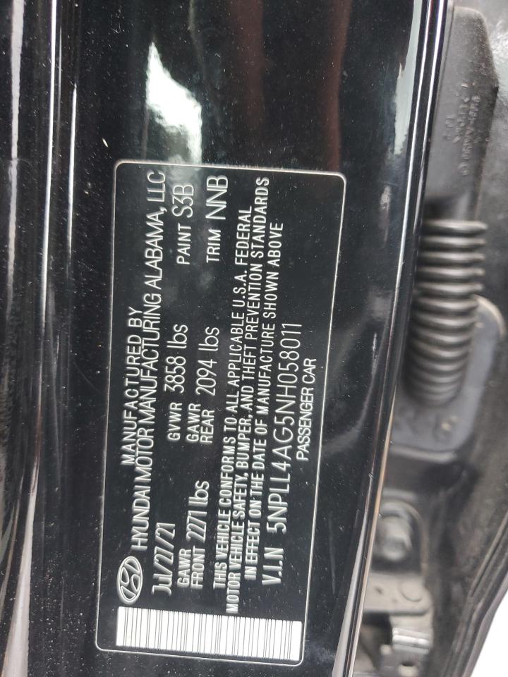 2022 Hyundai Elantra Se VIN: 5NPLL4AG5NH058011 Lot: 90347325