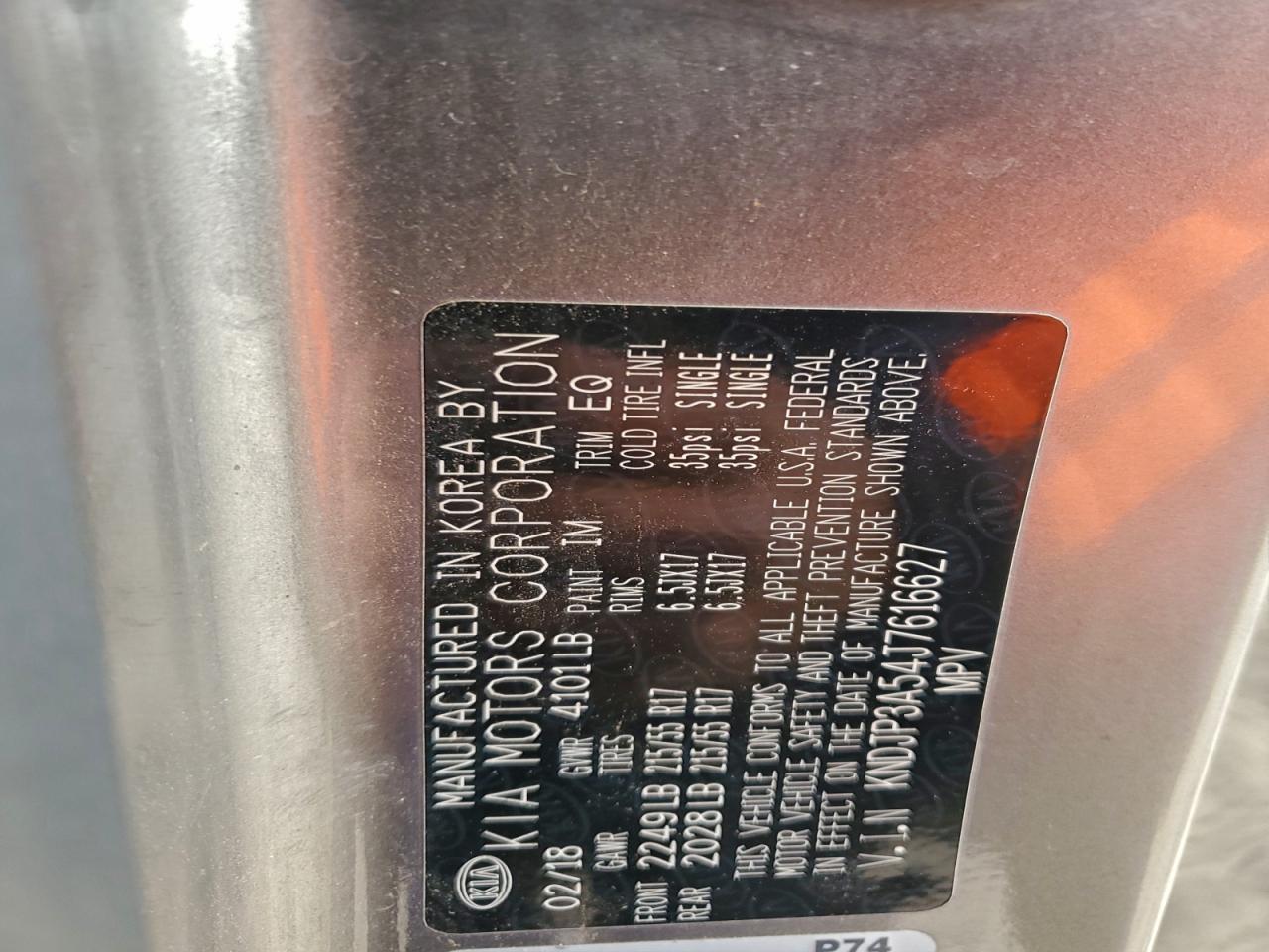 2018 Kia Soul + VIN: KNDJP3A54J7616627 Lot: 93431345