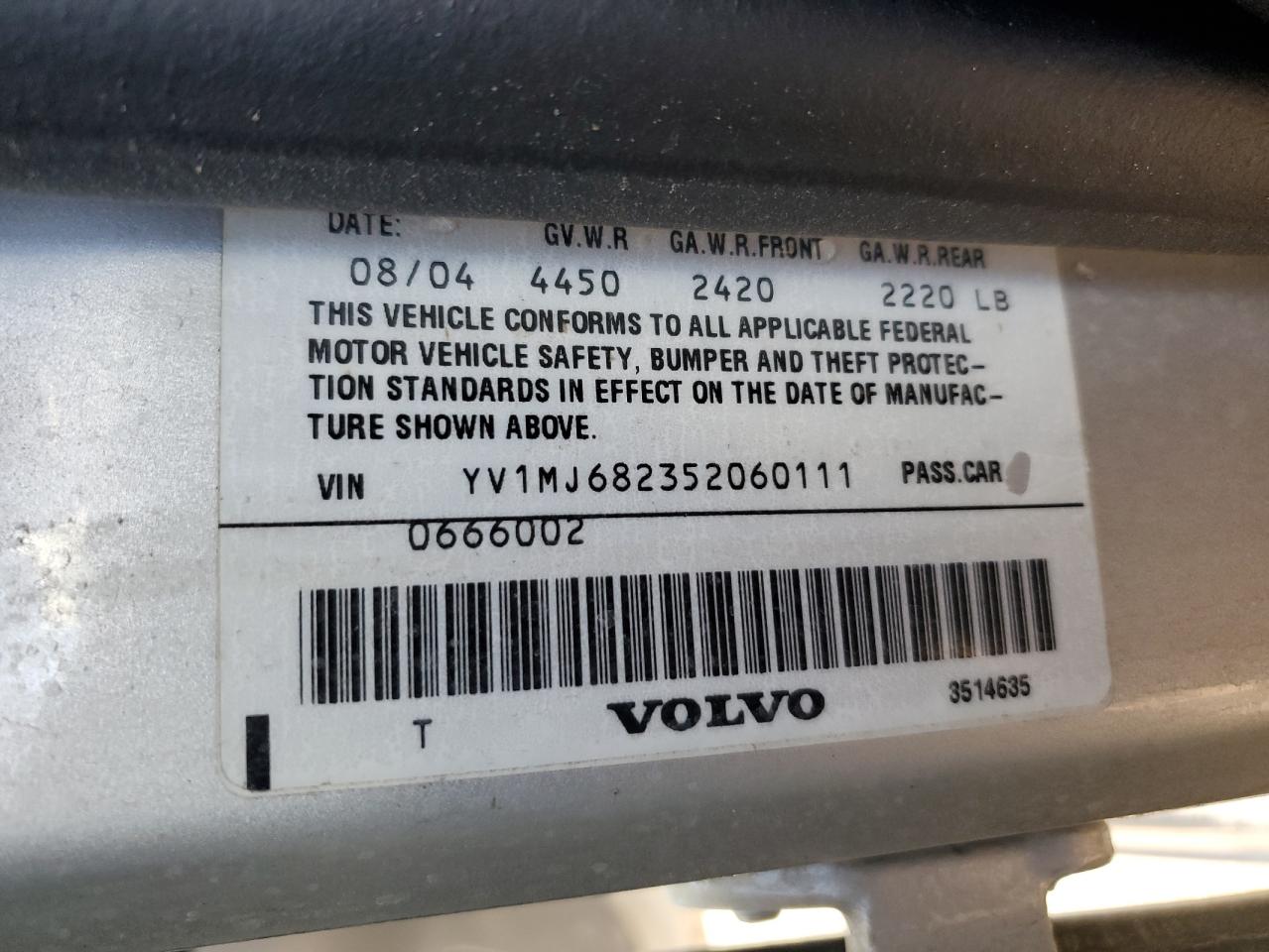 2005 Volvo V50 T5 VIN: YV1MJ682352060111 Lot: 90719335