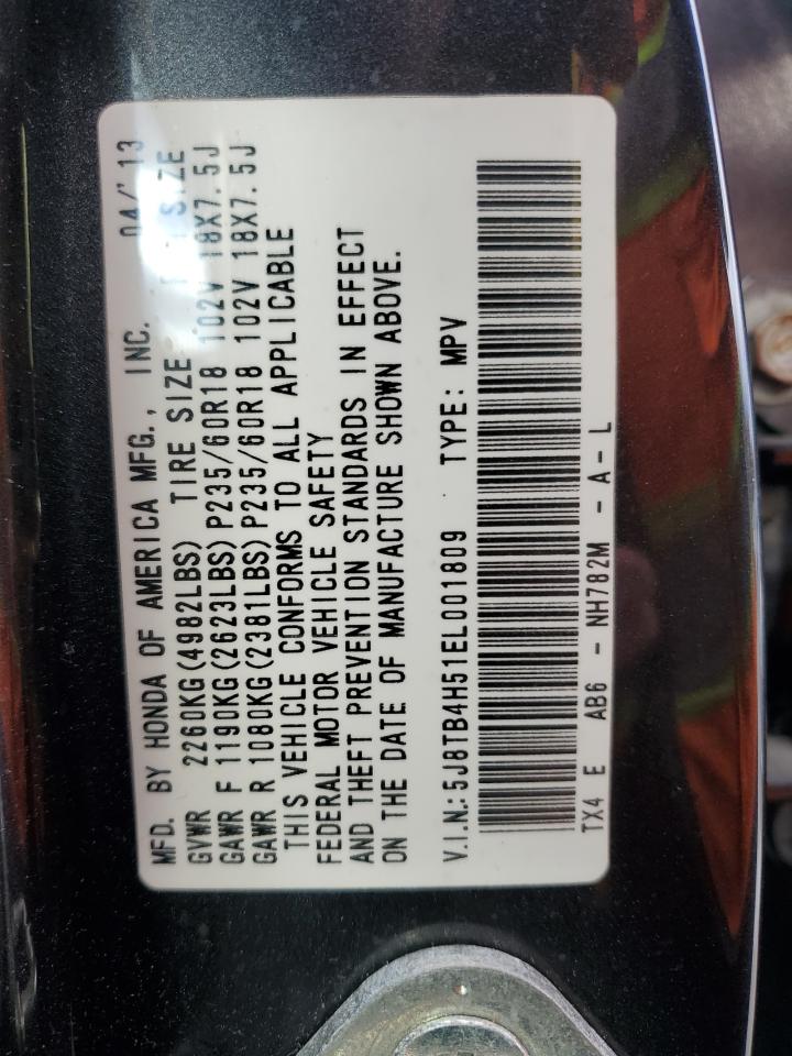 2014 Acura Rdx Technology VIN: 5J8TB4H51EL001809 Lot: 91702855