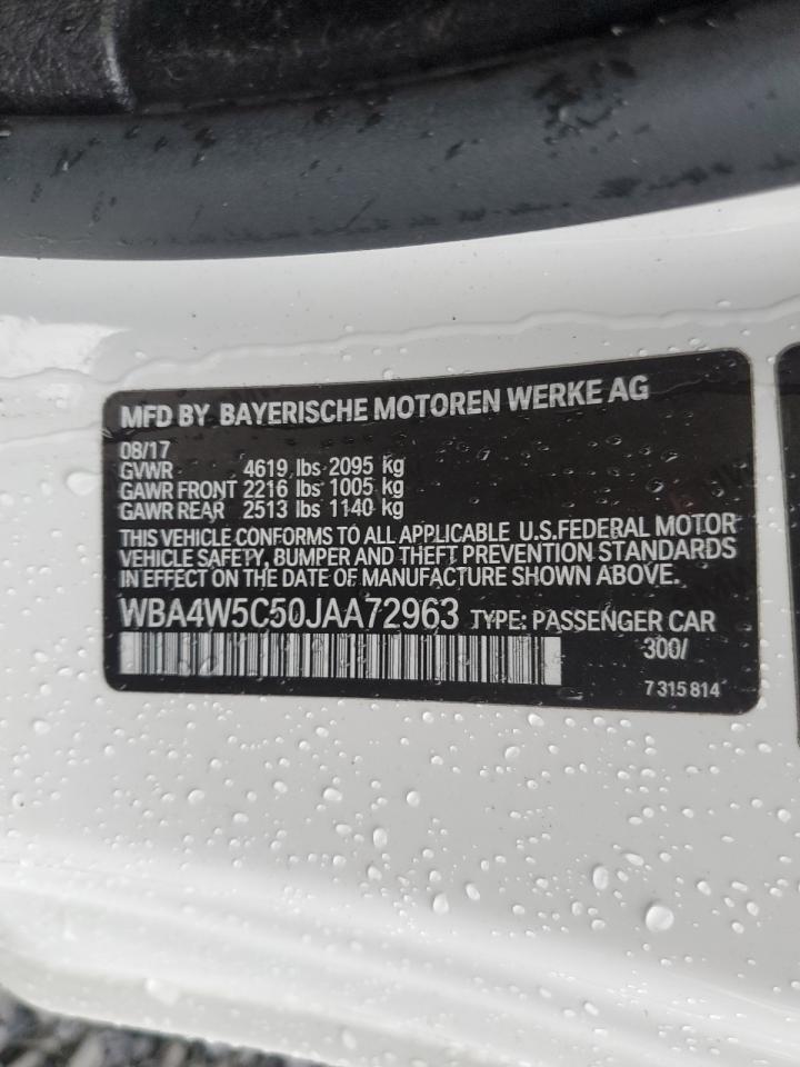 2018 BMW 430Xi VIN: WBA4W5C50JAA72963 Lot: 92078065