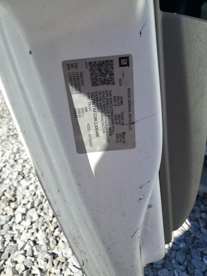 2019 GMC Savana G2500 VIN: 1GTW7AFG8K1306490 Lot: 90839125