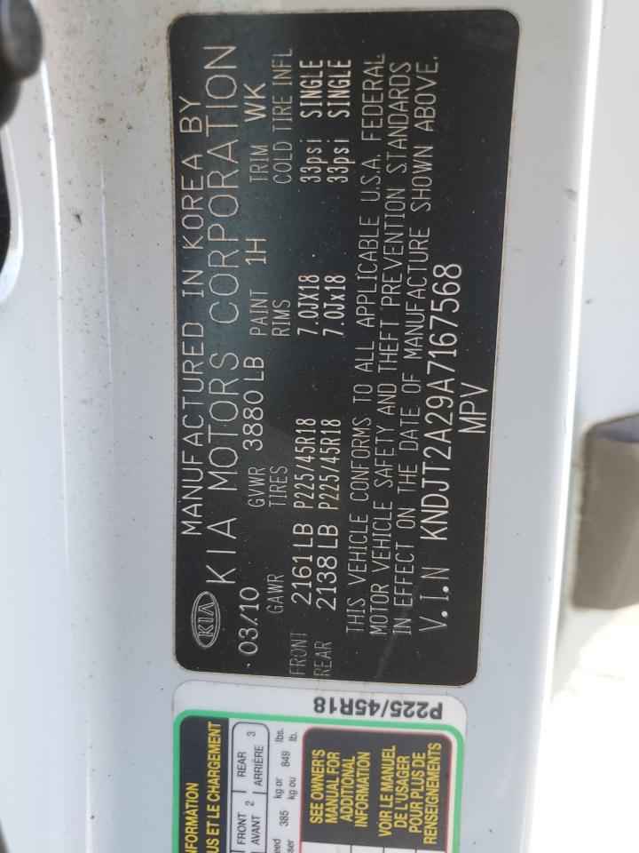 2010 Kia Soul + VIN: KNDJT2A29A7167568 Lot: 92803545